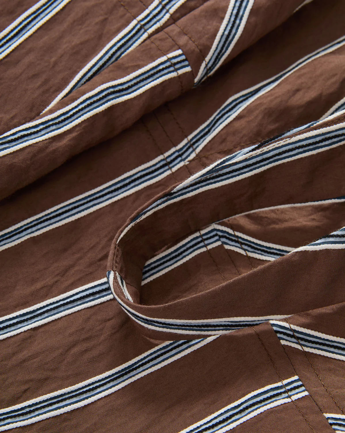 Mocha Striped Tank Top - Cropped Sweetheart Neckline