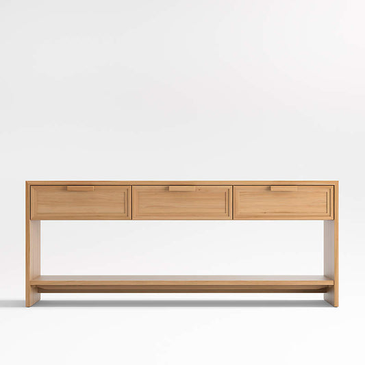 Crate&Barrel Calypso 72" Rectangular Natural Wood Storage Console Table