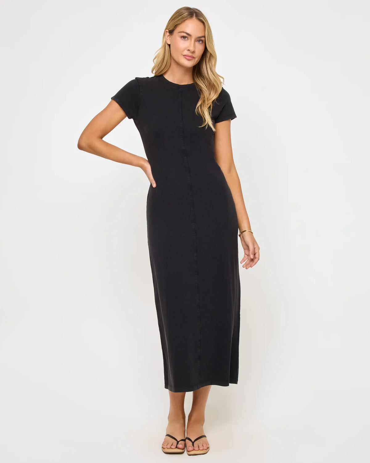 cotton dress midi — front view