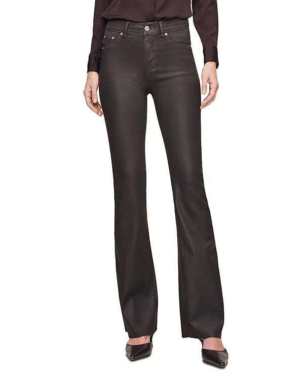 Bridget Boot High Rise Instasculpt™ Coated Jeans in Chocolate