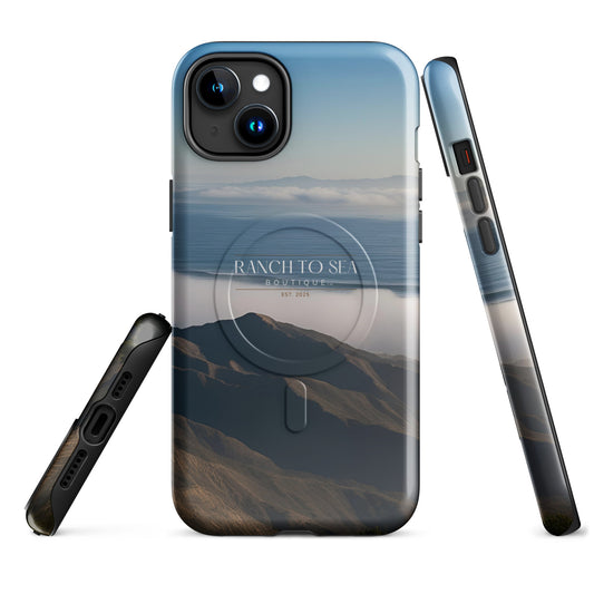 MagSafe tough case iPhone 16 — Santa Ynez Mountains scenic print, front view — Canyon Sage Coastal Shine™