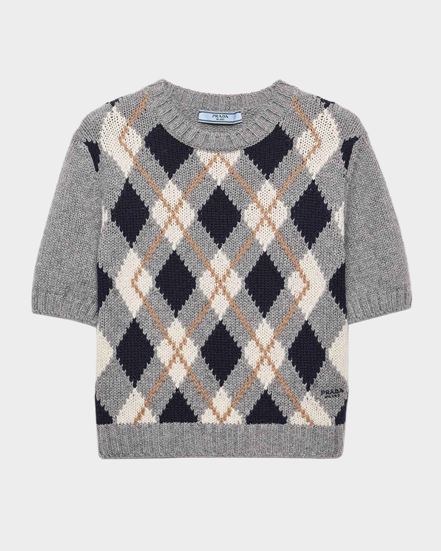 Prada Cashmere Jacquard Short Sleeved Sweater