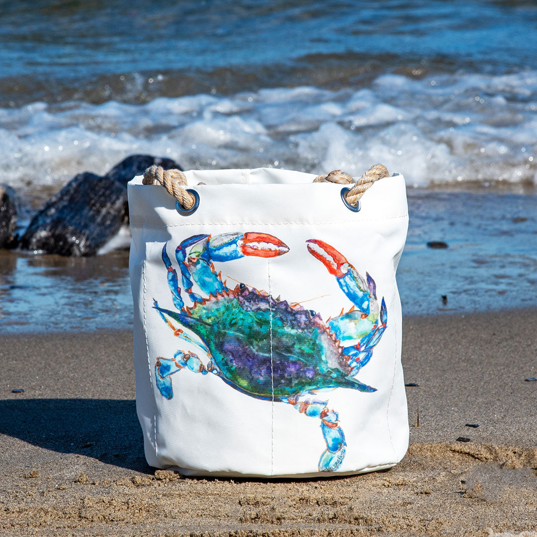 Sea Bags Watercolor Crab Beverage Bucket