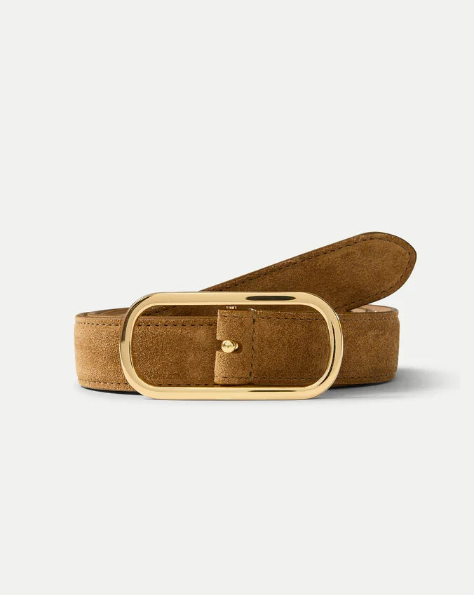 italian suede belt — detail view