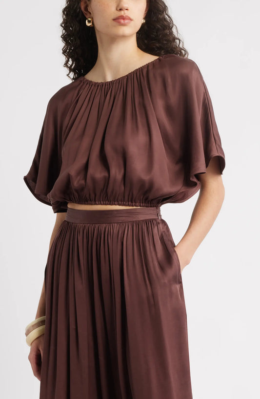 Nordstrom Flutter Sleeve Crop Top