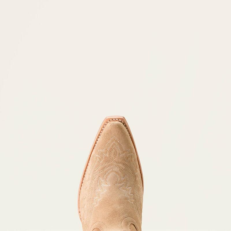 Knee high leather western boot — toe detail, premium leather construction, front view