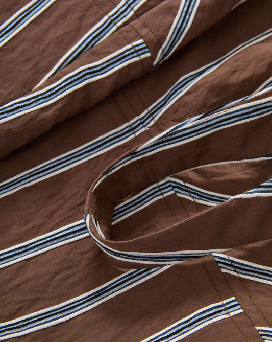 Mocha Striped Tank Top - Cropped Sweetheart Neckline