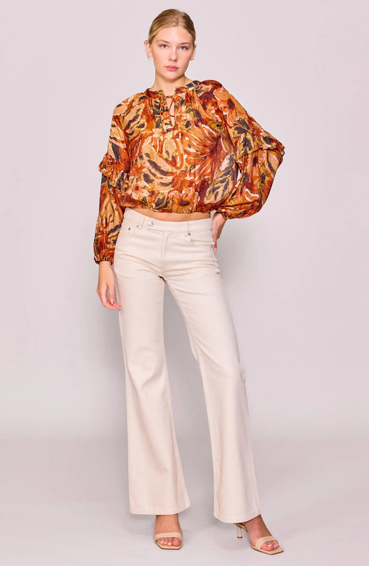 Rust Melloday Print Woven Blouse