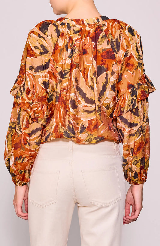Rust Melloday Print Woven Blouse