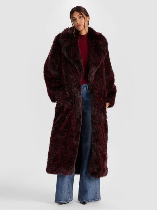 alice + olivia Marvin Faux Fur Maxi Coat