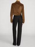 Cropped Hazelnut Corduroy Jacket – Rear View