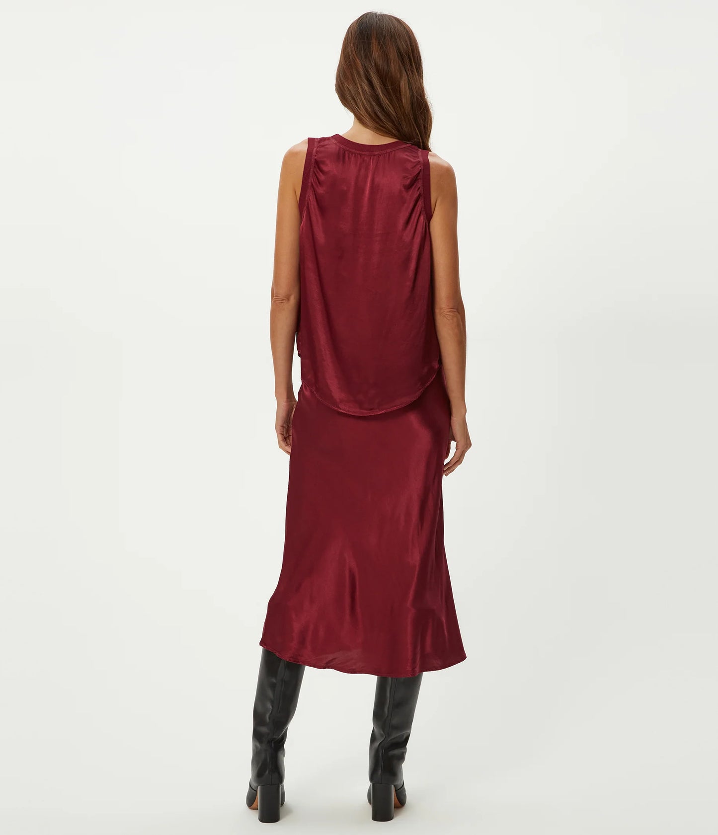 Satin Midi Skirt | Ranch To Sea Boutique