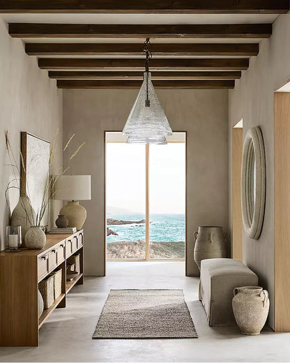 Crate & Barrel Antiguo White Terracotta Vase 18"