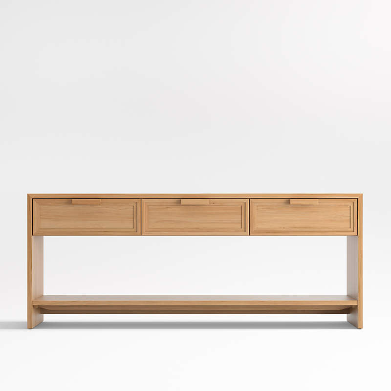 Crate&Barrel Calypso 72" Rectangular Natural Wood Storage Console Table