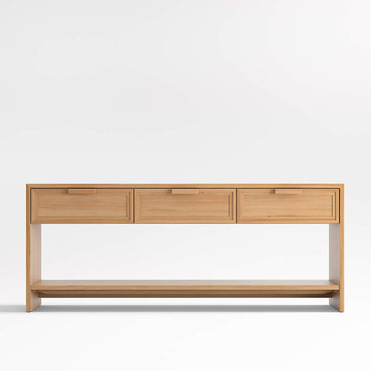 Crate&Barrel Calypso 72" Rectangular Natural Wood Storage Console Table