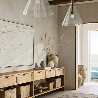 Crate&Barrel Calypso 72" Rectangular Natural Wood Storage Console Table