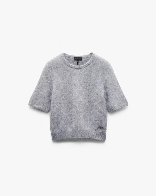 Rag & Bone - Jada Brushed Short-Sleeve Crewneck Sweater