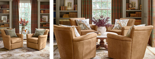 Pottery Barn Irving Roll Leather Swivel Armchair