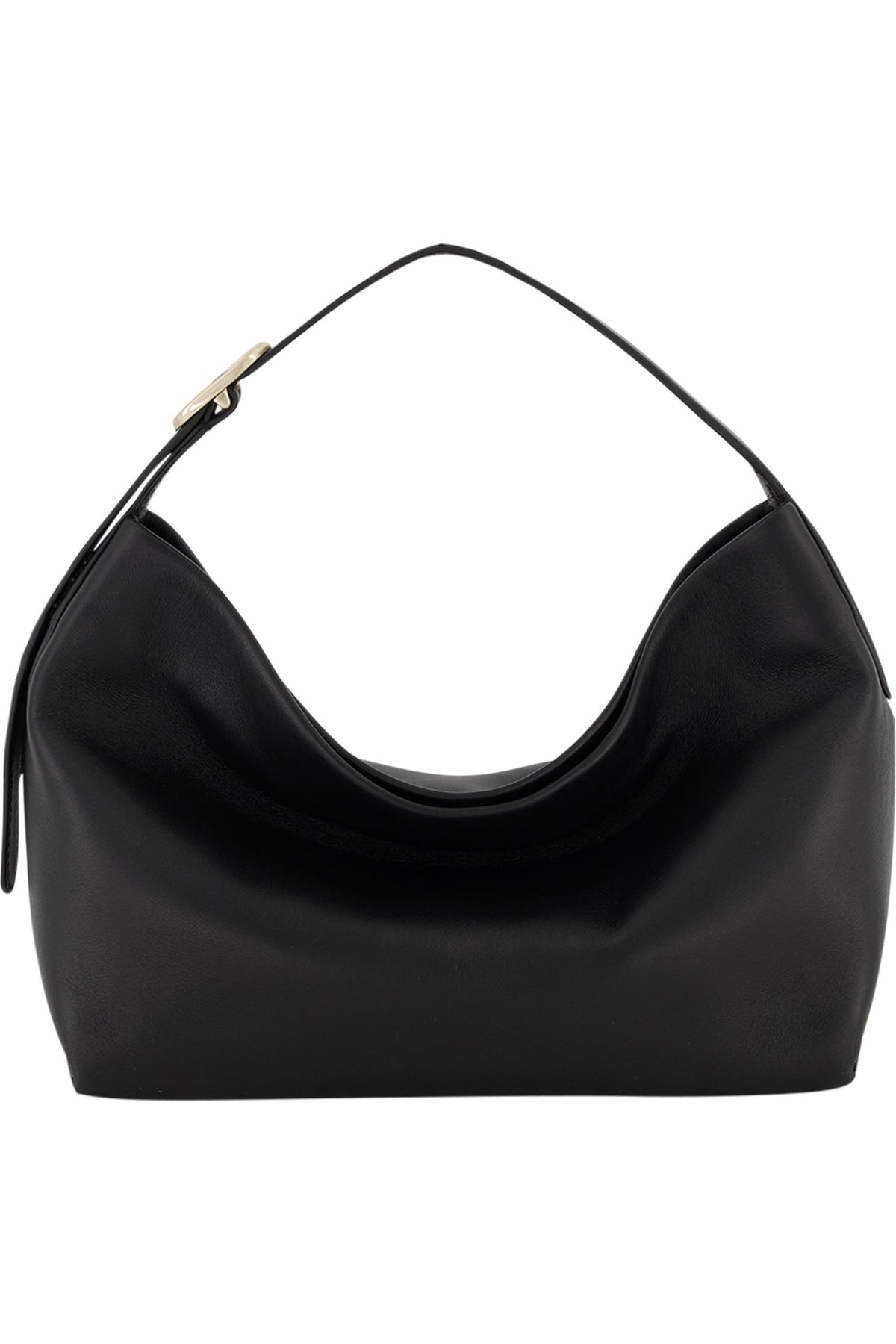 Black leather hobo bag