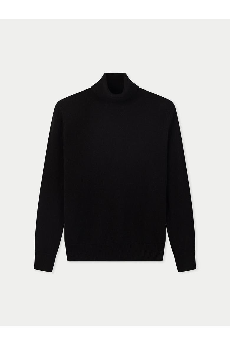 Black cashmere turtleneck sweater