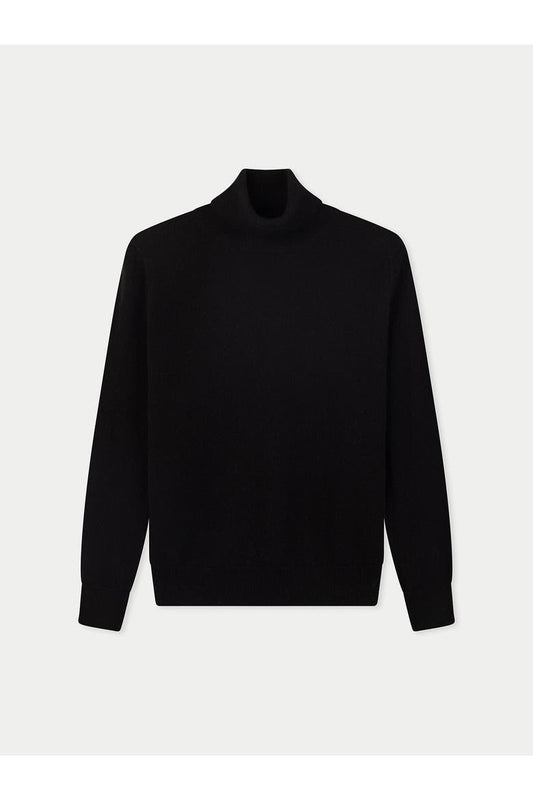 Black cashmere turtleneck sweater