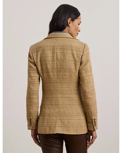Lauren Ralph Lauren Herringbone Linen Blend Tweed Blazer