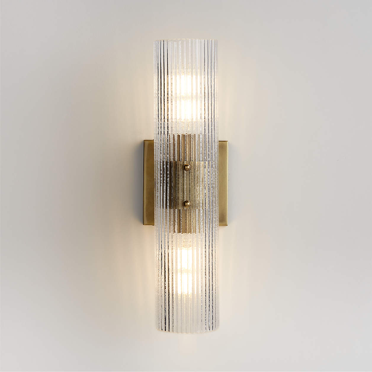 Soleil Fluted Glass Two Light Wall Sconce