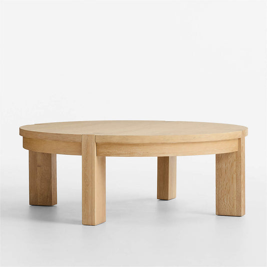 Crate&Barrel  Terra Natural White Oak Wood 44" Round Coffee Table