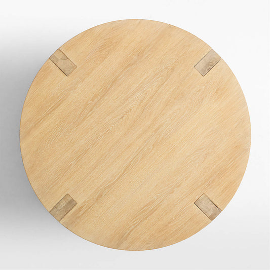 Crate&Barrel  Terra Natural White Oak Wood 44" Round Coffee Table