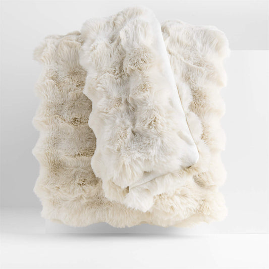Textured Faux Fur Throw