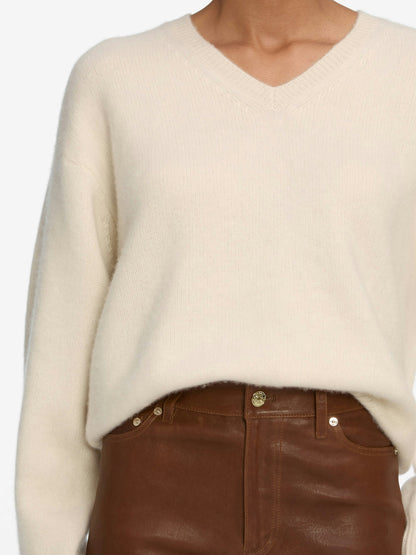 Frame: The Cashmere Brushed V Sweater