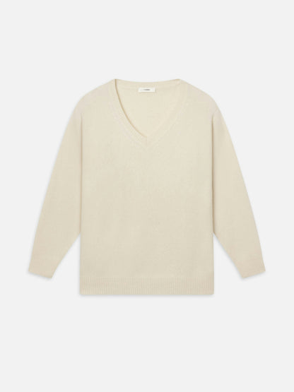 Frame: The Cashmere Brushed V Sweater