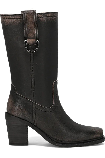 antique mid d-ring boot-side view