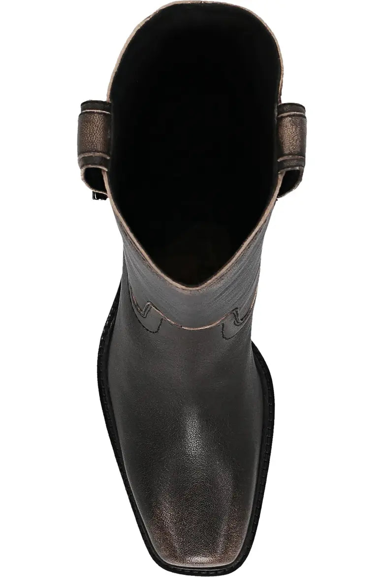 antique mid d-ring boot top view