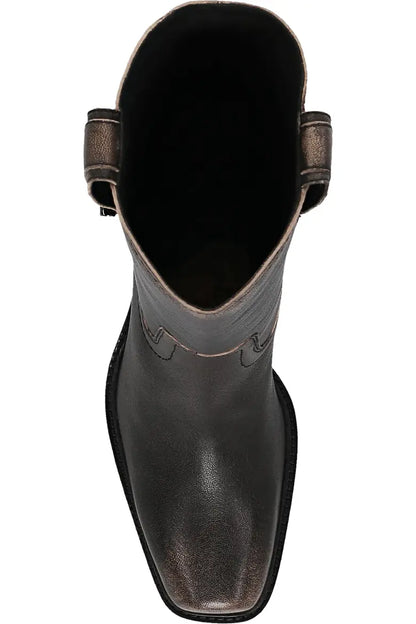 antique mid d-ring boot top view