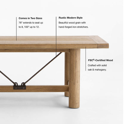 Breckenridge 78"-108" Rectangle Extendable Dining Table
