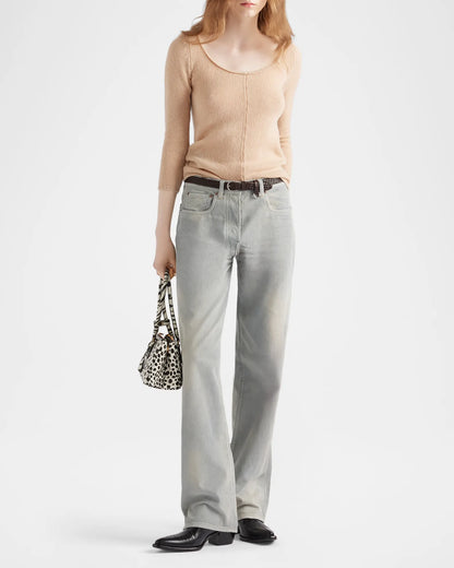 Prada Low-Rise Straight-Leg Corduroy Jeans