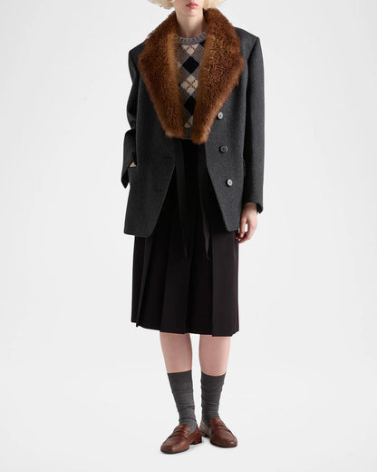 Cashmere Jacquard Short Sleeved Sweater