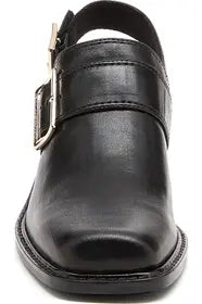 square-toe slingback pump front view 