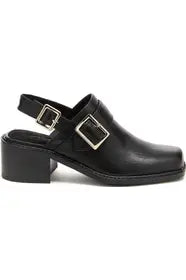 square-toe slingback pump side view 