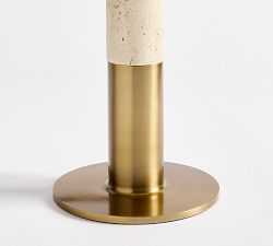 PB Sterling Travertine Table Lamp 28"