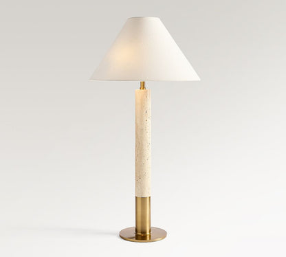 PB Sterling Travertine Table Lamp 28"