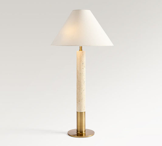 PB Sterling Travertine Table Lamp 28"